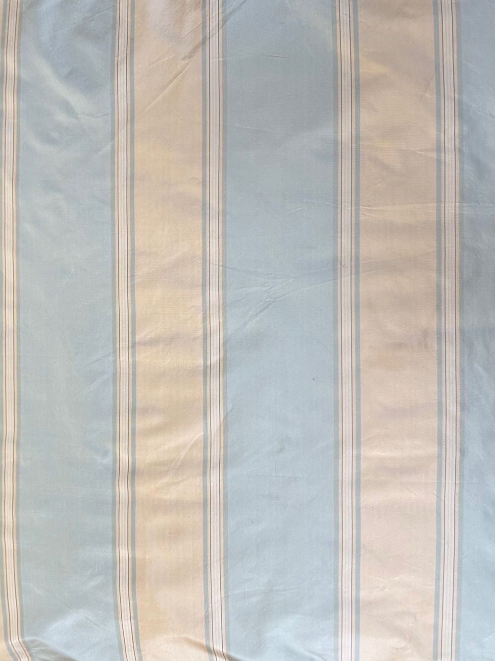 Vintage Kravet Sky blue and ivory Silk stripe Fabric